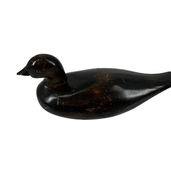 Vintage Hand Carved Duck Decoy Brown - Picture 2 of 7